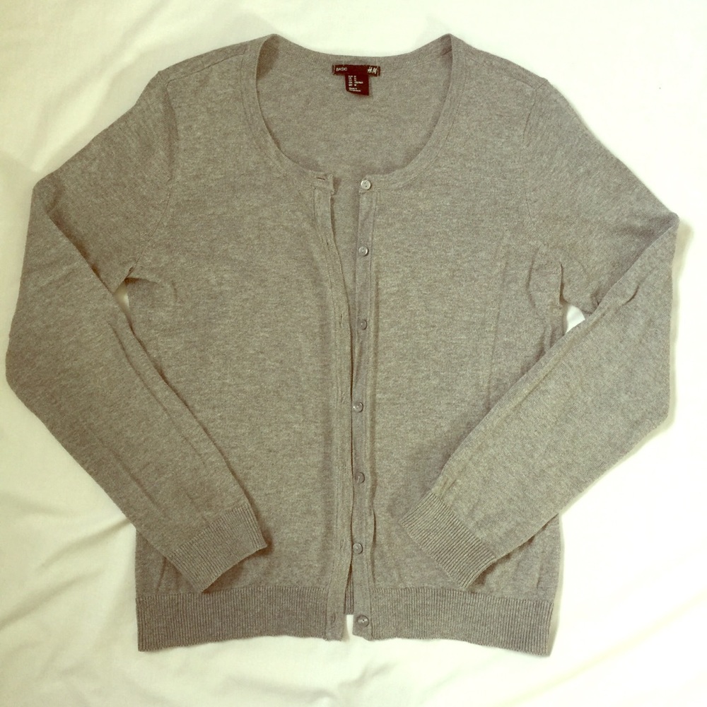 H&M Basic Grey Cardigan Sweater